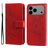 Mobigear Flowers iPhone 17 Pro Max Hoesje Bookcase Portemonnee - Rood
