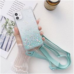 Mobigear Lanyard iPhone 13 Pro Max Flexibel TPU Hoesje met koord - Blauw