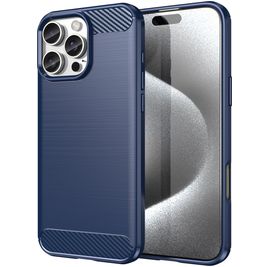 Mobigear Brushed Slim iPhone 16 Pro Hoesje Flexibel TPU Backcover - Blauw