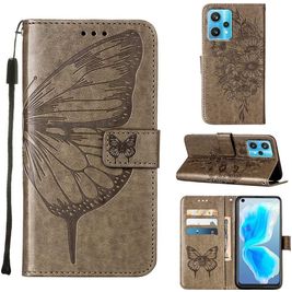 Mobigear Butterfly Realme 9 Pro Plus Hoesje Bookcase Portemonnee - Grijs