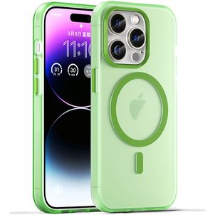 Mobigear Shockproof iPhone 16 Pro MagSafe Hoesje Flexibel TPU Backcover - Groen