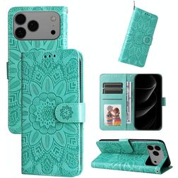 Mobigear Sunflower iPhone 17 Pro Max Hoesje Bookcase Portemonnee - Groen