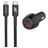 Mobigear Essentials Dual USB / USB-C Autolader Apple Lightning 1 m Power Delivery 48W - Zwart