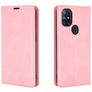 Mobigear Retro Slim OnePlus Nord N10 5G Hoesje Bookcase Portemonnee - Roze