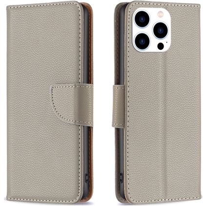 Mobigear Excellent iPhone 16 Pro Max Hoesje Bookcase Portemonnee - Grijs