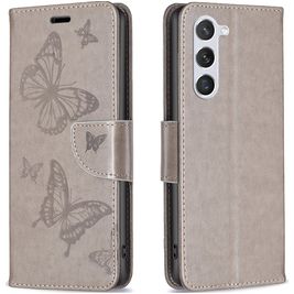 Mobigear Butterfly Samsung Galaxy S23 Hoesje Bookcase Portemonnee - Grijs
