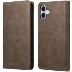 Mobigear Wallet iPhone 16 Plus Hoesje Bookcase Portemonnee - Bruin
