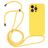 Mobigear Lanyard iPhone 15 Pro Max Siliconen Hoesje met koord - Geel