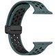 Mobigear Sport Plus Mag Siliconen Apple Watch Bandje Magneetsluiting - 49/46/45/44 mm - Zwart / Groen