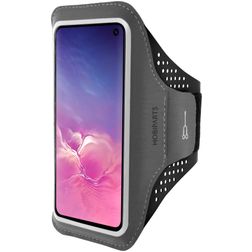 Mobiparts Comfort Fit Telefoonhouder Hardlopen Samsung Galaxy S10e Sport Hoesje Neopreen Sportarmband - Zwart