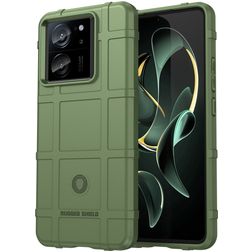 Mobigear Rugged Shield Xiaomi 13T Pro Hoesje Flexibel TPU Backcover Shockproof - Groen