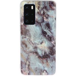 Mobigear Marble Huawei P40 Hoesje Flexibel TPU Backcover - Grijs