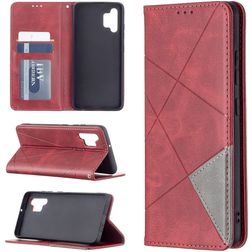 Mobigear Rhombus Slim Samsung Galaxy A32 4G Hoesje Bookcase - Rood