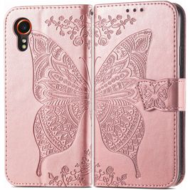 Mobigear Butterfly Samsung Galaxy Xcover 7 Hoesje Bookcase Portemonnee - Roségoud