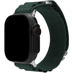 Mobilize Alpine Nylon Apple Watch Bandje Gespsluiting - 42/41/40/38 mm - Donkergroen