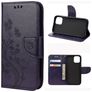Mobigear Flowers iPhone 12 Mini Hoesje Bookcase Portemonnee - Paars
