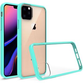 Mobigear Crystal iPhone 11 Pro Max Hoesje Hardcase Backcover - Transparant / Turquoise