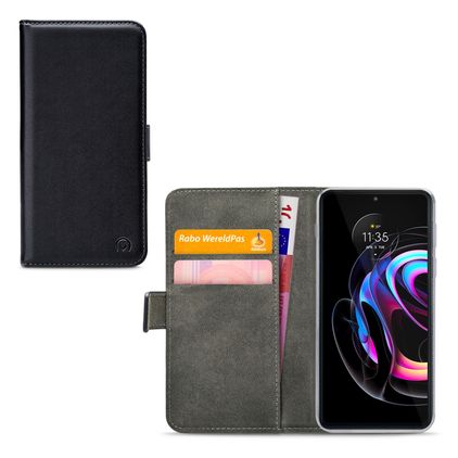 Mobilize Classic Gelly Wallet Motorola Edge 20 Pro Hoesje Bookcase Portemonnee - Zwart