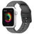 Mobigear Dashed Siliconen Apple Watch Bandje Gespsluiting - 42/41/40/38 mm - Grijs