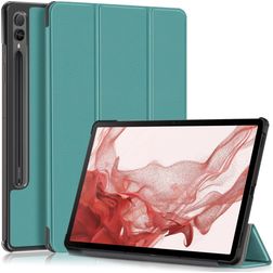 Mobigear Tri-Fold Samsung Galaxy Tab S9 Plus Hoes Bookcase + Stylus Houder - Groen