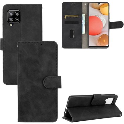 Mobigear Retro Samsung Galaxy A42 Hoesje Bookcase Portemonnee - Zwart