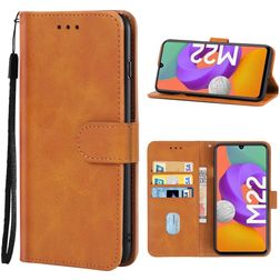Mobigear Wallet Samsung Galaxy M22 Hoesje Bookcase Portemonnee - Bruin
