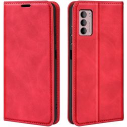 Mobigear Retro Slim Motorola Moto G42 Hoesje Bookcase Portemonnee - Rood