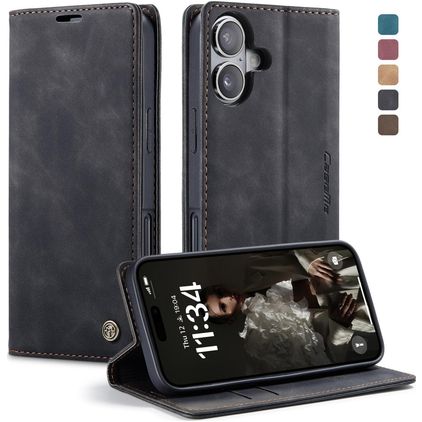 CaseMe 013 iPhone 17 Hoesje Bookcase Portemonnee - Zwart
