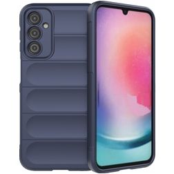 Mobigear Bumpy Samsung Galaxy A24 Hoesje Flexibel TPU Backcover - Donkerblauw