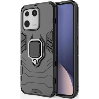 Mobigear Armor Ring Xiaomi 13 Hoesje Hardcase Backcover Shockproof met Ringhouder - Zwart