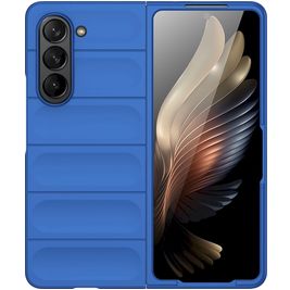 Mobigear Bumpy Samsung Galaxy Z Fold 5 Hoesje Flexibel TPU Backcover - Donkerblauw