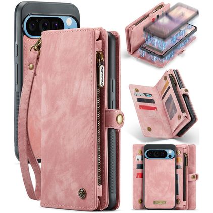 CaseMe 008 Google Pixel 9 Pro XL Hoesje Uitneembare 2in1 Bookcase Portemonnee - Roze