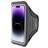 Mobiparts Comfort Fit Telefoonhouder Hardlopen iPhone 14 Pro Sport Hoesje Neopreen Sportarmband - Zwart