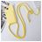 Mobigear Lanyard Card iPhone 15 Plus Siliconen Hoesje met koord en Pasjeshouder - Geel