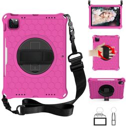 Mobigear SureGrip Hexa iPad Pro 11 Inch (2022) Hardcase Backcover + Stylus Houder + Schouderband + Standaard - Roze