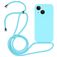 Mobigear Lanyard iPhone 14 Siliconen Hoesje met koord - Blauw