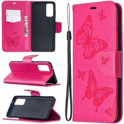 Mobigear Butterfly Samsung Galaxy S20 FE Hoesje Bookcase Portemonnee - Magenta