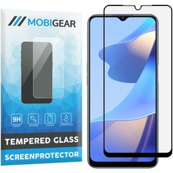 Mobigear Premium OPPO A16 Glazen Screenprotector - Case Friendly - Zwart