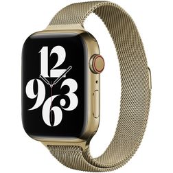 Mobigear Slim Loop Milanese Apple Watch Bandje Magneetsluiting - 49/46/45/44 mm - Bronsgoud