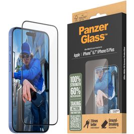 PanzerGlass Ultra-Wide Fit iPhone 16 Plus Glazen Screenprotector - Case Friendly