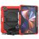 Mobigear SureGrip Xtreme iPad Pro 12.9 Inch (2021) Hoes Hard Kunststof,Siliconen Backcover + Stylus Houder + Schouderband + Standaard - Zwart / Rood
