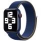 Mobigear Woven Nylon Apple Watch Bandje Klittenbandsluiting - 42/41/40/38 mm - Donkerblauw