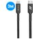 Mobigear Nylon USB-C naar Apple Lightning Kabel MFI 3 m - Zwart