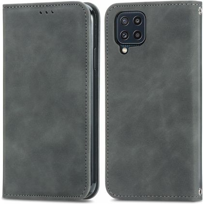 Mobigear Retro Slim Samsung Galaxy M32 4G Hoesje Bookcase Portemonnee - Grijs
