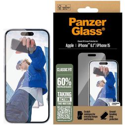 PanzerGlass Classic Fit iPhone 16 Glazen Screenprotector - Case Friendly