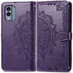 Mobigear Mandala Nokia X30 Hoesje Bookcase Portemonnee - Paars