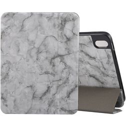 Mobigear Tri-Fold Marble iPad Air 11 Inch (2026) Hoes Bookcase + Stylus Houder - Grijs