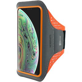 Mobiparts Comfort Fit Telefoonhouder Hardlopen iPhone X Sport Hoesje Neopreen Sportarmband - Neon Orange