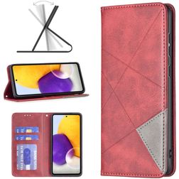 Mobigear Rhombus Slim Samsung Galaxy A73 Hoesje Bookcase - Rood