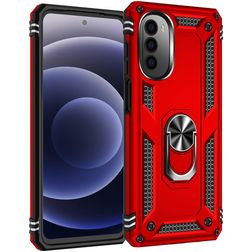 Mobigear Armor Ring Motorola Moto G82 Hoesje Hardcase Backcover Shockproof met Ringhouder - Rood